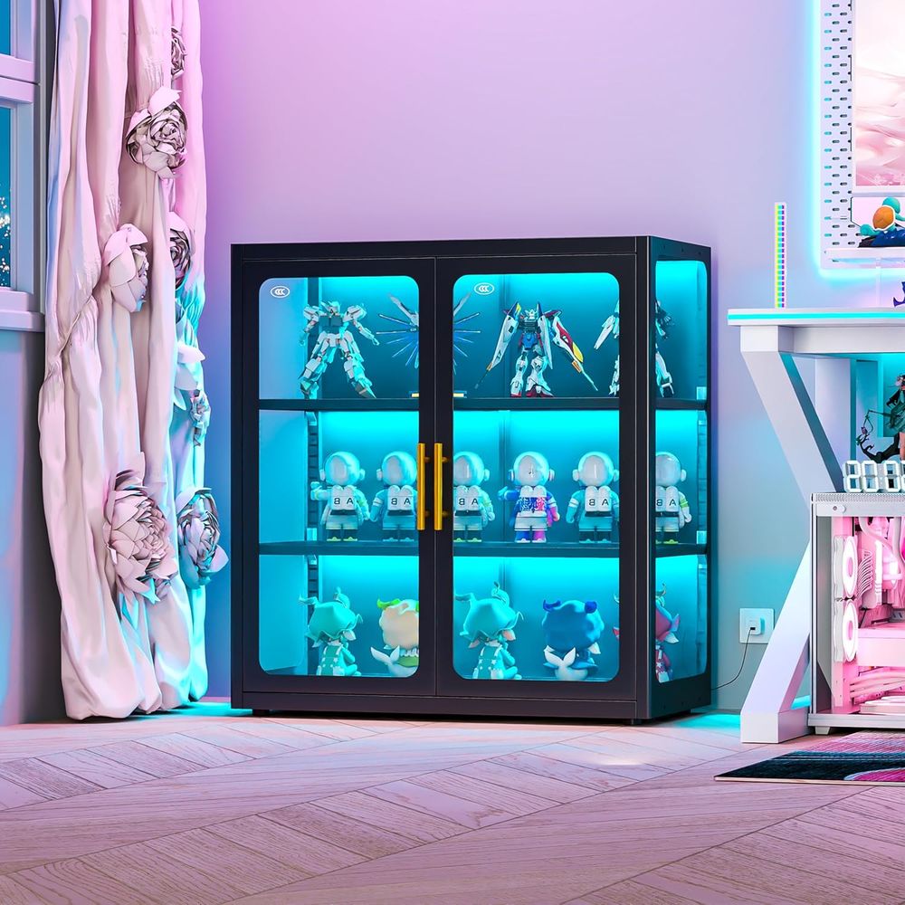 Glass Cabinet Display - Vetrina Alta 34 con Porte in