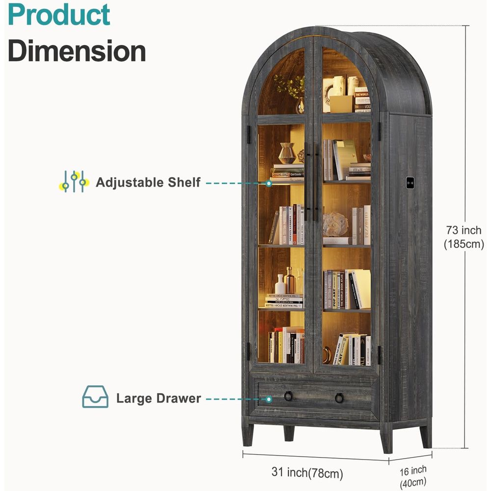Vetrina in Vetro Arcuato 73 co - Glass Cabinet Display recensione e prezzo