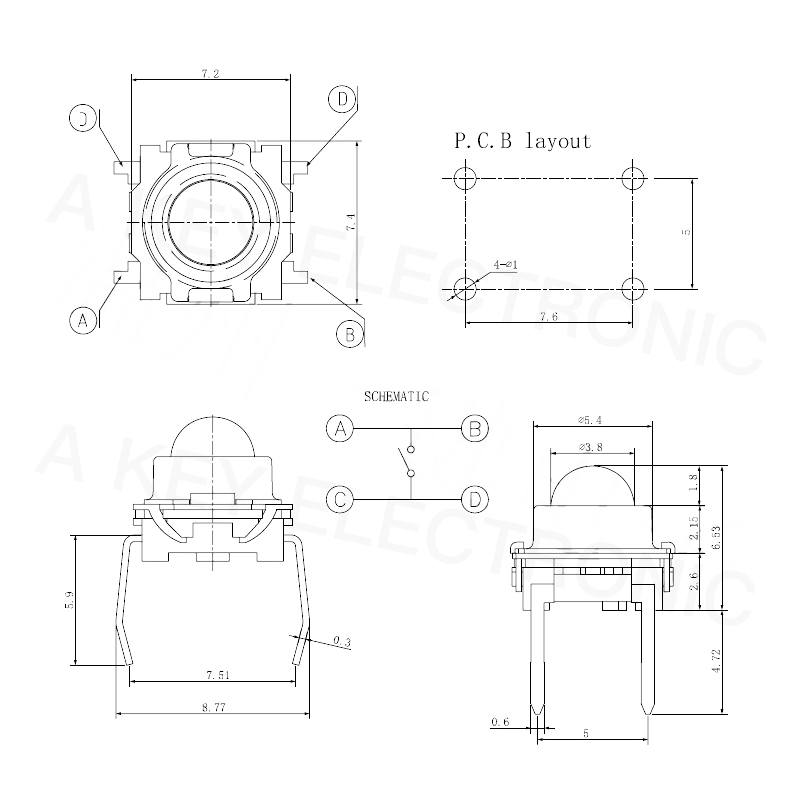 20PCS TS-F007 tocco 4-pin vert - Pinball Machine recensione e prezzo