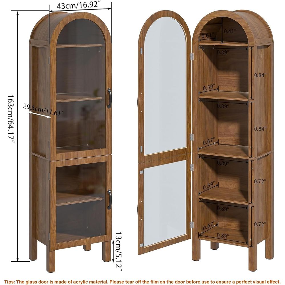 Vetrina ad arco alta 64,17 pol - Glass Cabinet Display recensione e prezzo