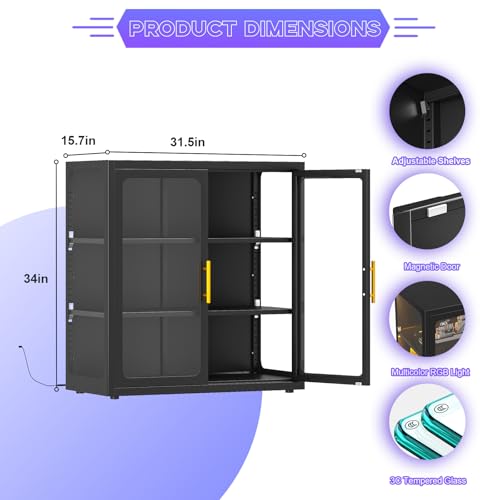 Vetrina con Porte in Vetro e L - Glass Cabinet Display recensione e prezzo