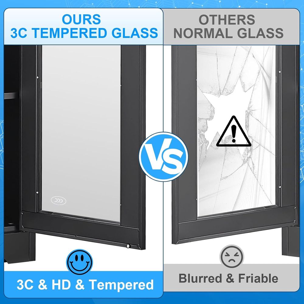 Vetrina in Vetro con Serratura - Glass Cabinet Display recensione e prezzo