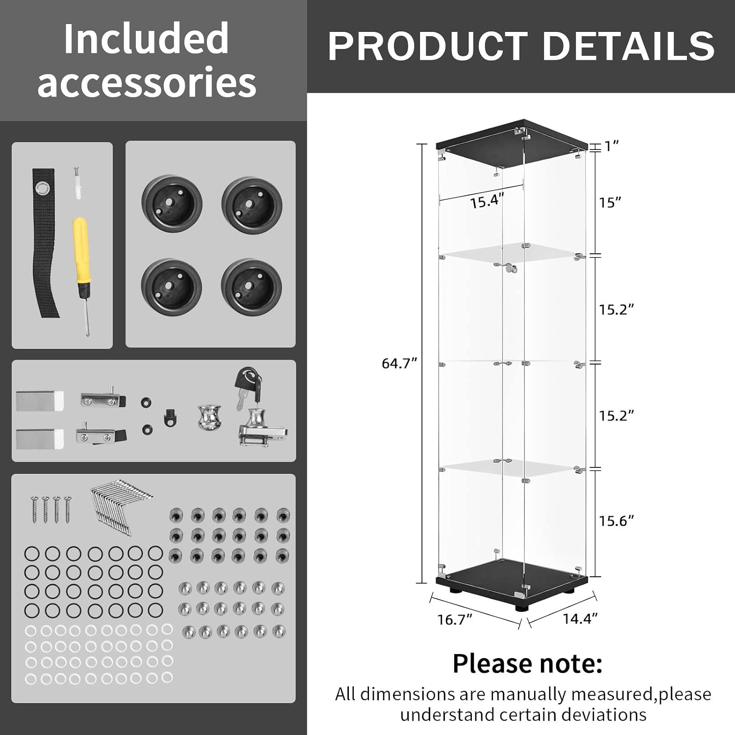 Vetrina in vetro con serratura - Glass Cabinet Display recensione e prezzo
