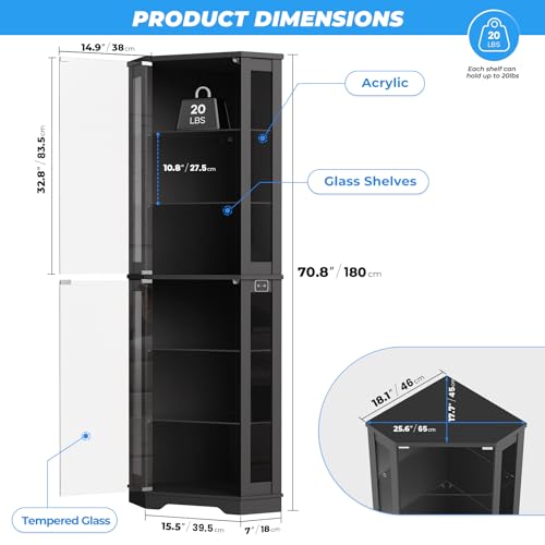 Vetrina Angolare Alta 71 Polli - Glass Cabinet Display recensione e prezzo