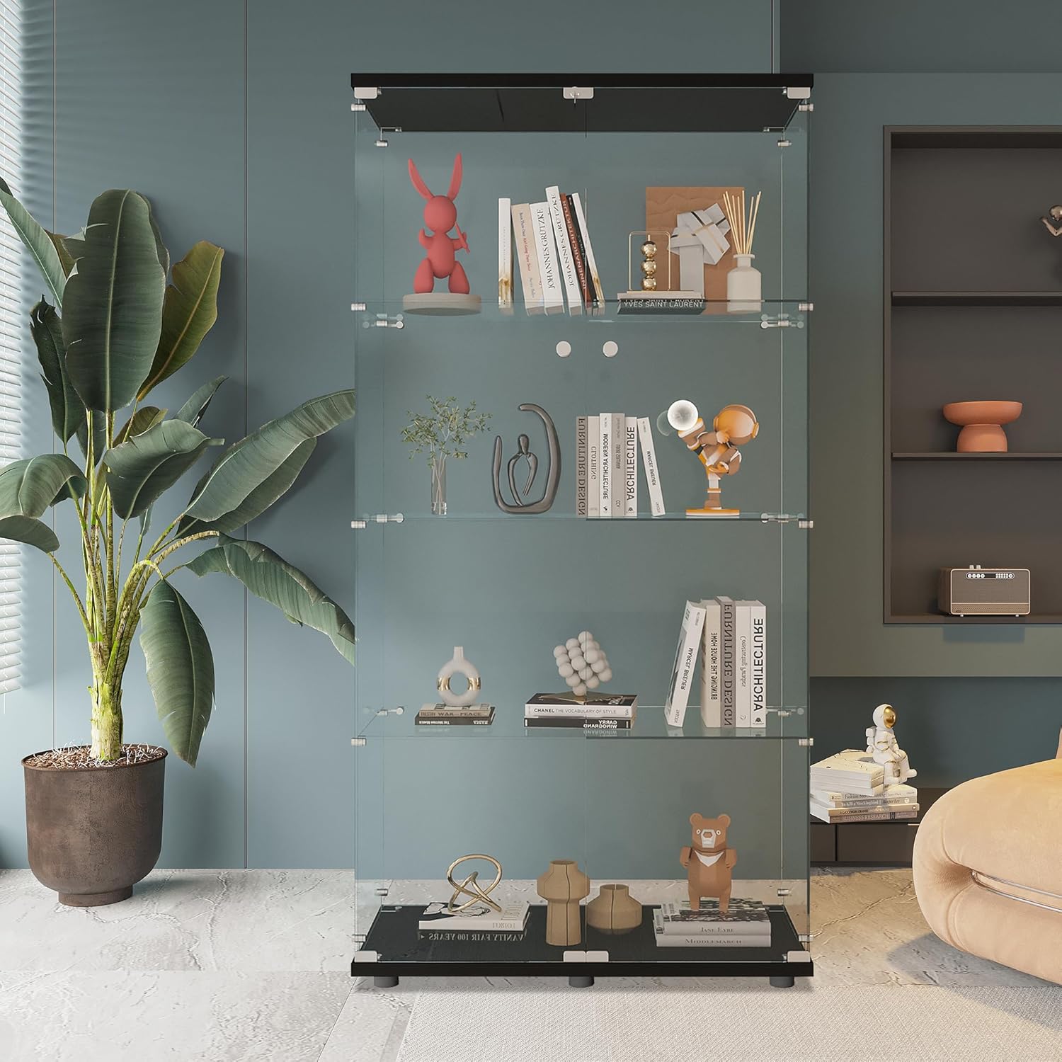 Vetrina in Vetro con 4 Ripiani - Glass Cabinet Display recensione e prezzo